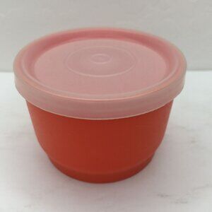 Vintage Tupperware Orange Small 4oz Snack Dipping Sauce Bowl 1229-4 Lid 297-48